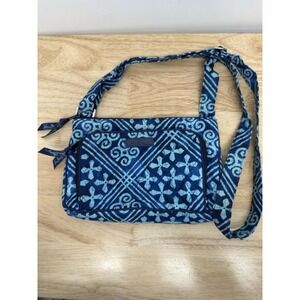 Vera Bradley Crossbody Bag Purse Quilted Blue Moroccan Cuban Tile Pattern #60